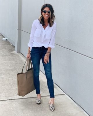 Blusa Blanca y Cartera Grande